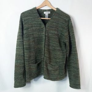Evan-Picone cardigan XL green pockets buttons